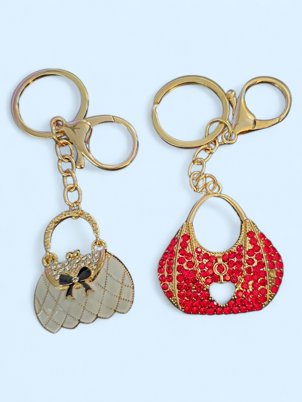 Gold Tone Purse Keychains (2)